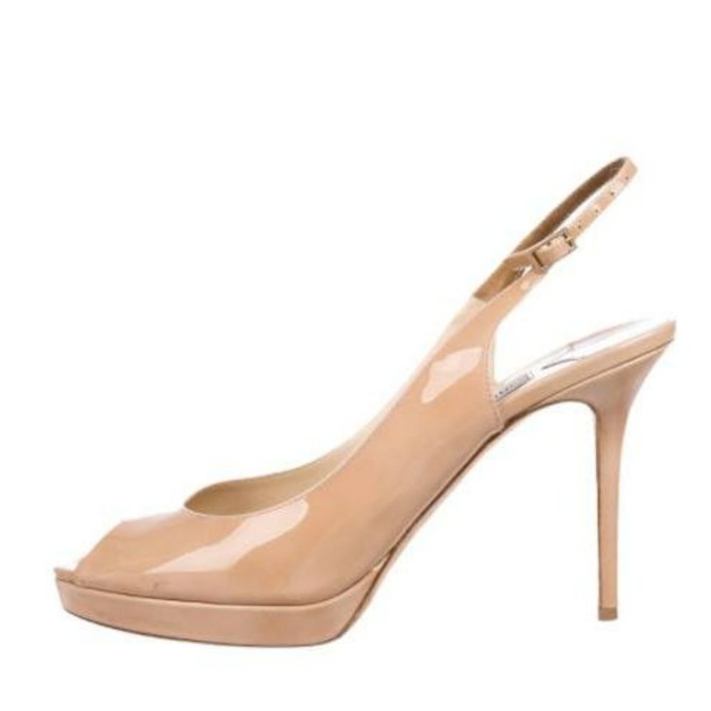Jimmy Choo Patent Leather Slingback Sandals Size 1